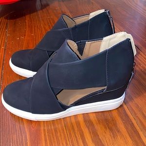 Casual Wedge Sneakers Platform Crisscross Cut Out Shoes